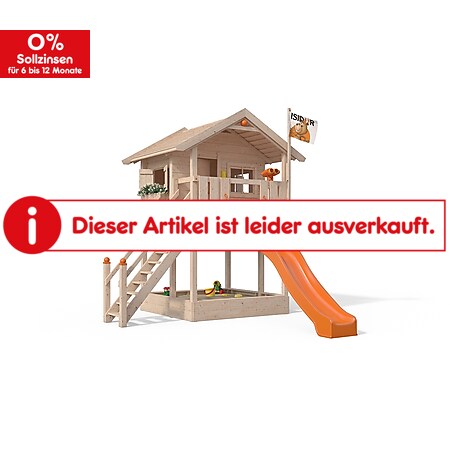 Oskar Spielturm Fridolino Baumhaus Rutsche orange Sandkasten ohne Schaukelanbau - Bild 1