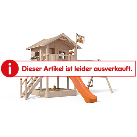 Oskar Spielturm Fridolino Baumhaus Rutsche orange Sandkasten Schaukelanbau - Bild 1