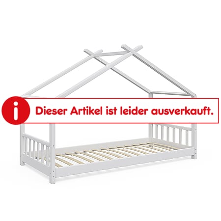 VitaliSpa Kinderbett Design Hausbett Kinder Bett Holz Haus 90x200cm Weiß - Bild 1