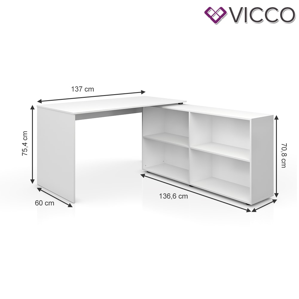 Vicco Eckschreibtisch Flexplus Computer Burotisch Pc Schreibtisch Weiss Online Kaufen Bei Netto