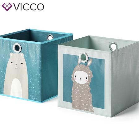 VICCO 2er Set Faltbox 30x30 cm Kinder Faltkiste Aufbewahrungsbox Regalkorb