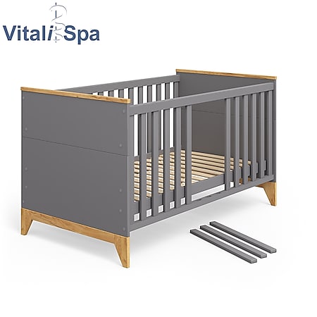 VITALISPA Babybett Kinderbett Gitterbett Beistellbett Jugendbett Bett 140x70 cm 