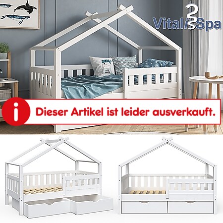 VitaliSpa Design Kinderbett 160x80 Babybett Jugendbett 2 Schubladen Lattenrost - Bild 1