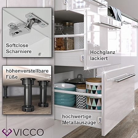VICCO Herdumbauschrank 60 cm Weiß Küchenzeile Unterschrank Fame online  kaufen bei Netto