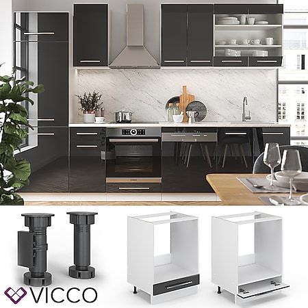 VICCO Herdumbauschrank 60 cm Anthrazit Küchenzeile Unterschrank Fame online  kaufen bei Netto