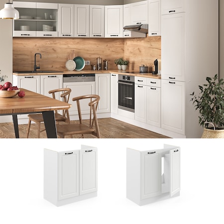 Netto cm Weiß Vicco online kaufen Spülenunterschrank R-Line 80 Küchenzeile Unterschrank Küchenschrank bei