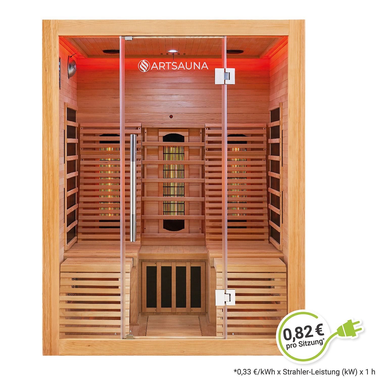 Artsauna Infrarotkabine W&auml;rmekabine Helsinki 150 mit Dual-Technologie & Hemlockholz - Bild 1