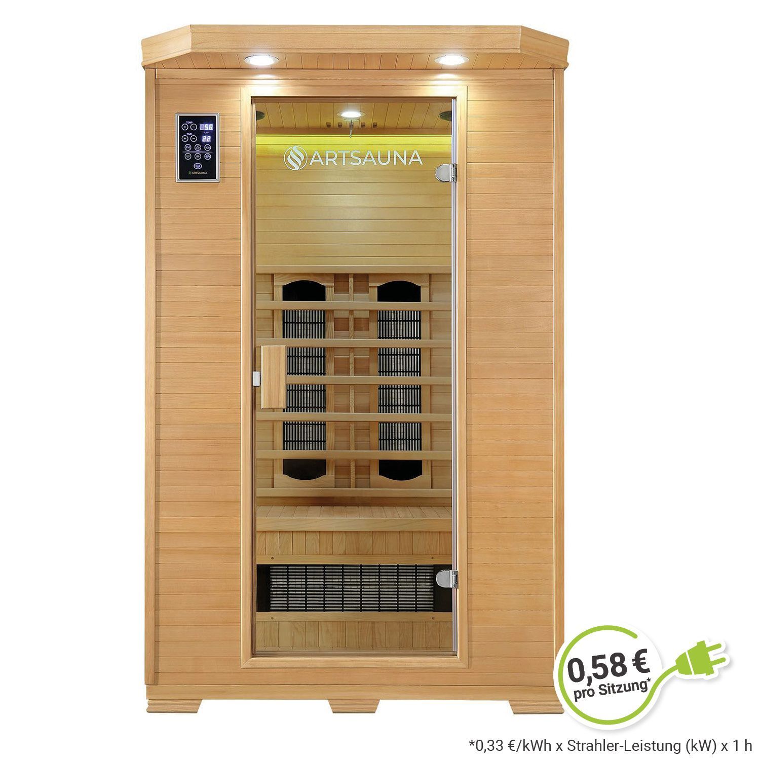 Artsauna Infrarotkabine W&auml;rmekabine Oslo mit Keramikstrahlern & Hemlockholz - Bild 1