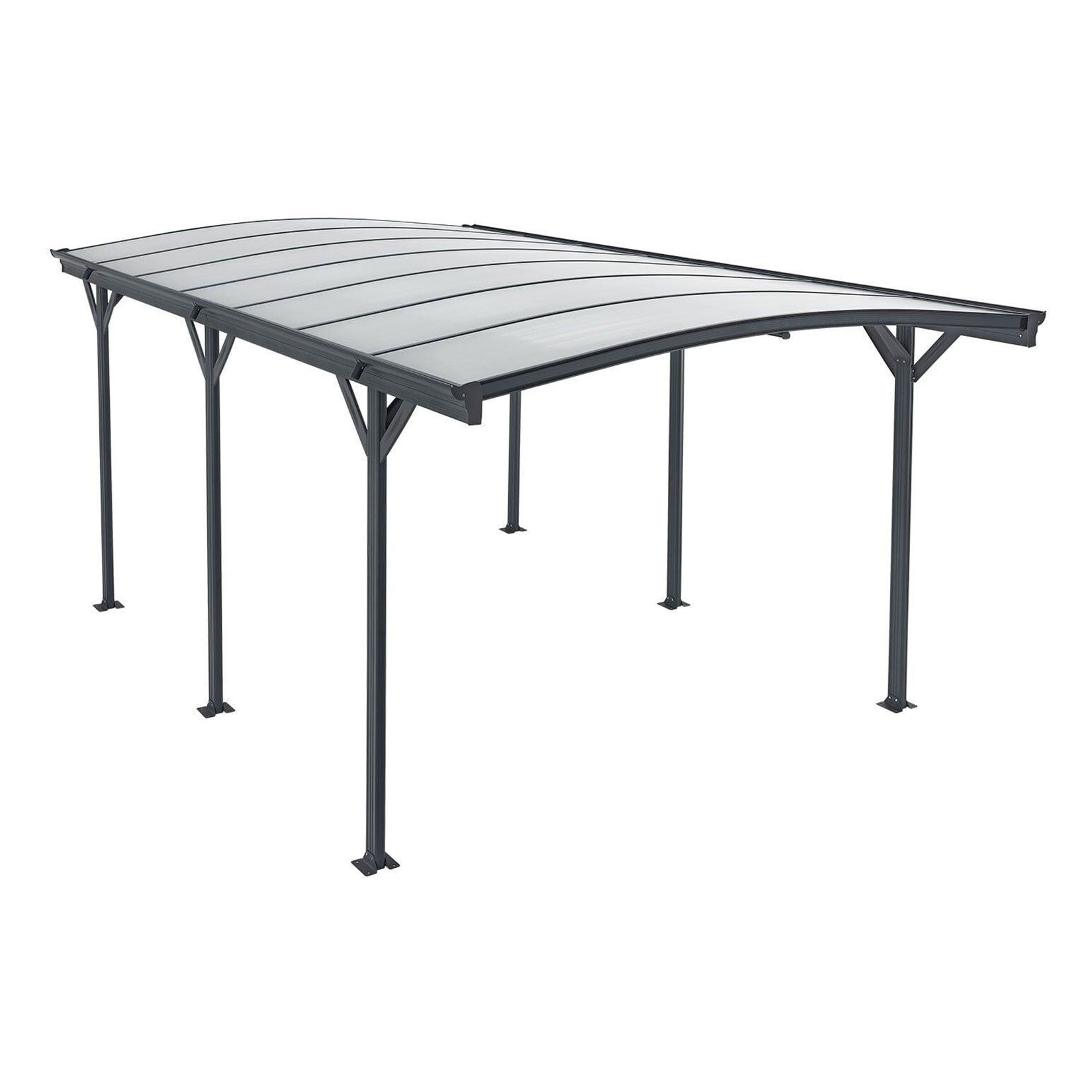 Juskys Carport mit Bogendach 5x3 m &ndash; freistehende &Uuml;berdachung aus Aluminium mit Doppelstegplatten - Bild 1