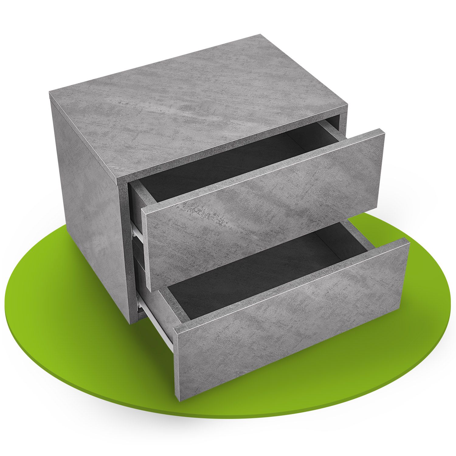 Juskys Nachttisch h&auml;ngend Holz 40x29x30 cm - 2 Schubladen Wandmontage - Nachtschrank Grau - Bild 1