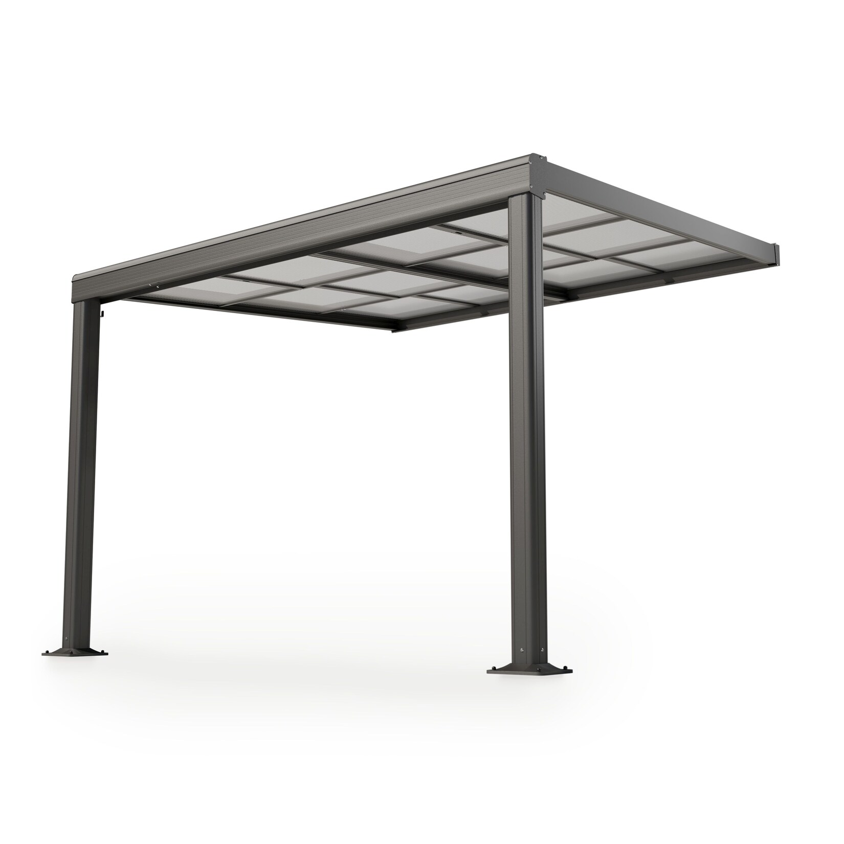 Juskys Terrassendach Jakarta 3×3 m – Schiebedach, Alu mit Doppelstegplatten, wetterfest, UV-Schutz | 04260565526957
