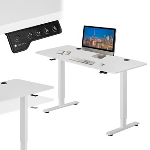 Juskys Höhenverstellbarer Schreibtisch Office Stand 120x60cm - elektrisch, Memory-Funktion - Weiß - Bild 1