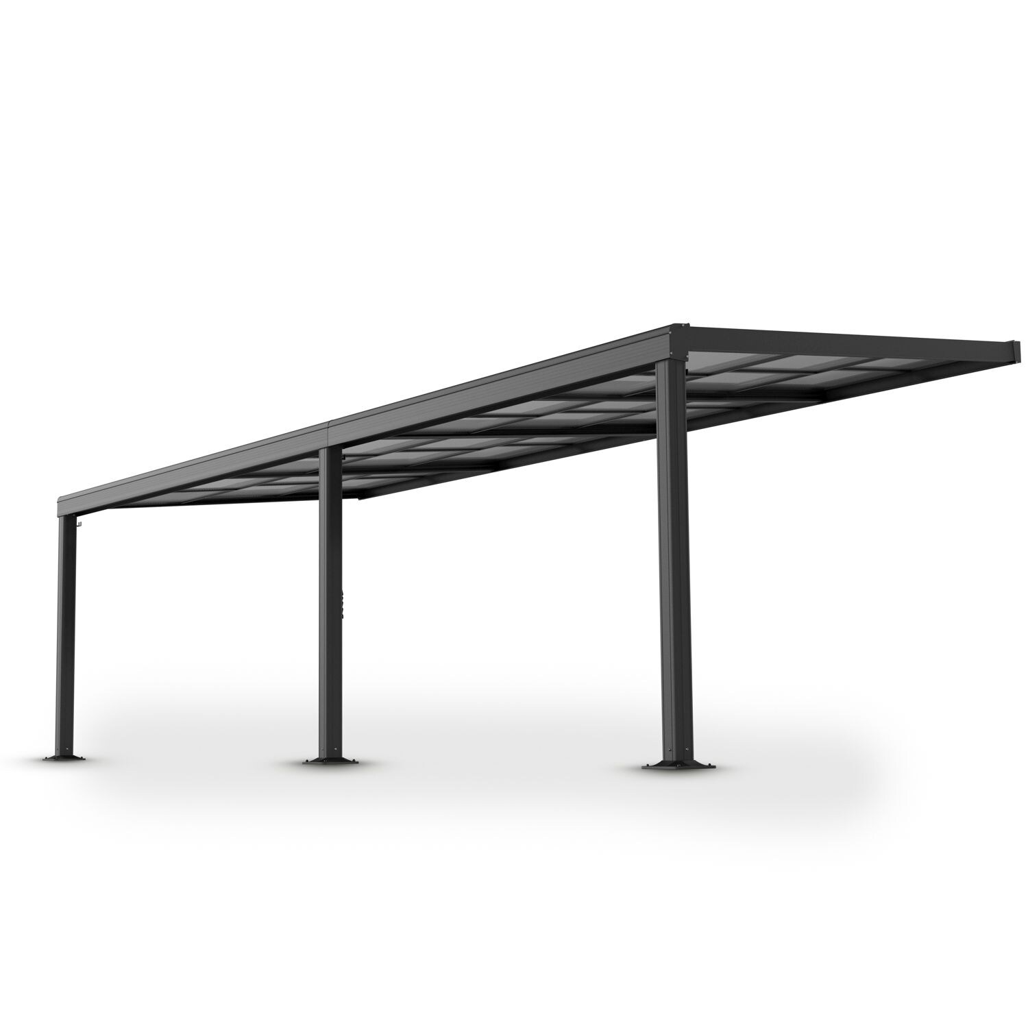 Juskys Terrassendach Jakarta 6x3 m - Schiebedach, Alu mit Doppelstegplatten, wetterfest, UV-Schutz - Bild 1