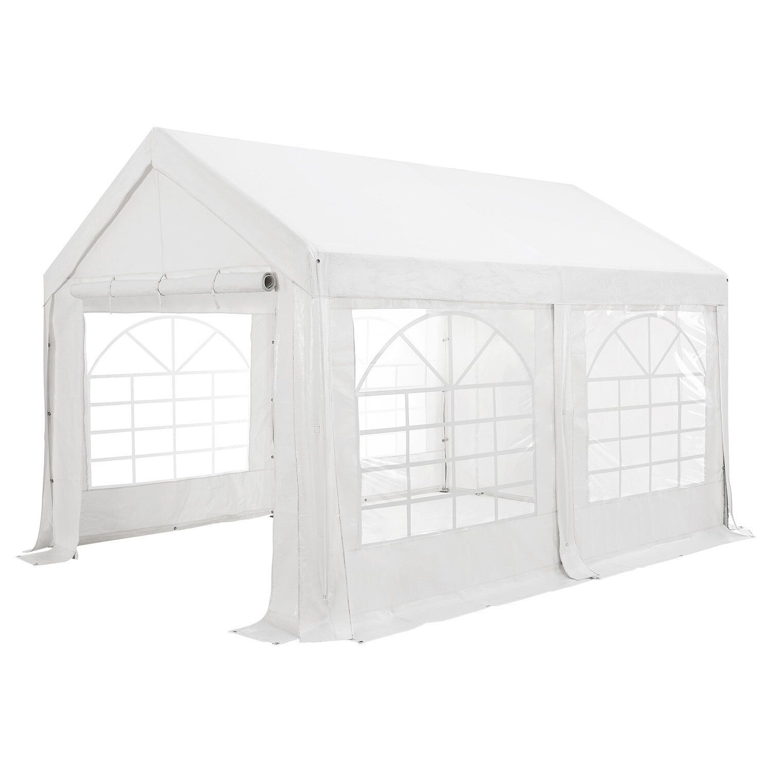 Juskys Partyzelt Gala 3 x 4 m – UV-Schutz Plane, Seitenwände – Pavillon Party Zelt Festzelt Weiß | 04260565528517