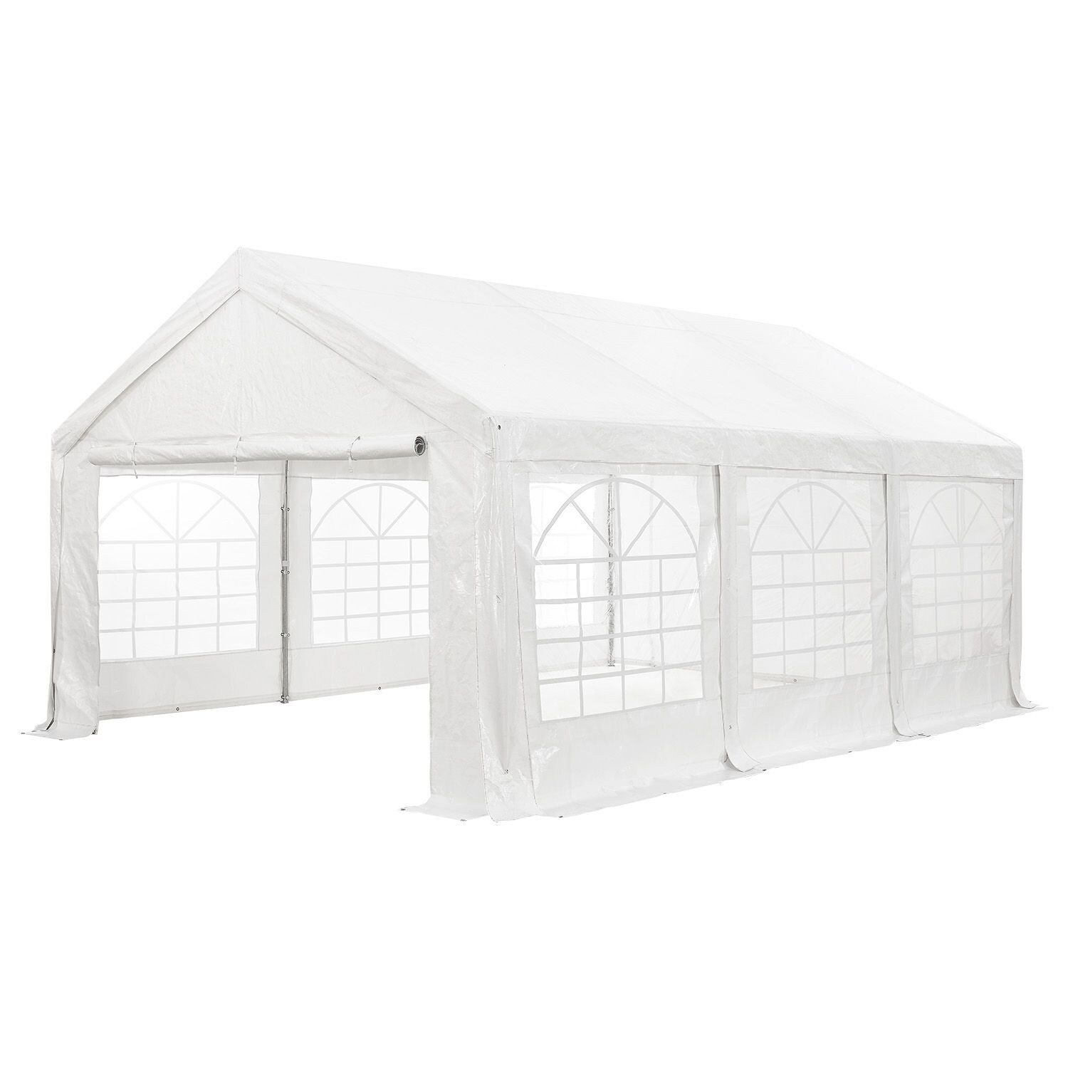 Juskys Partyzelt Gala 3 x 6 m – UV-Schutz Plane, Seitenwände – Pavillon Party Zelt Festzelt Weiß | 04260565528524