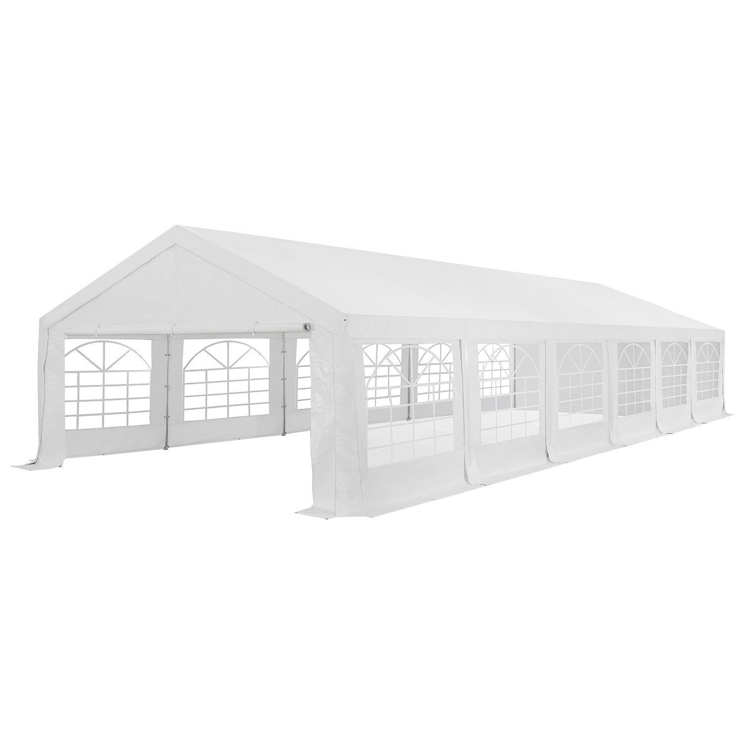 Juskys Partyzelt Gala 6 x 12 m – UV-Schutz Plane, Seitenwände – Pavillon Party Zelt Festzelt Weiß | 04260565528562