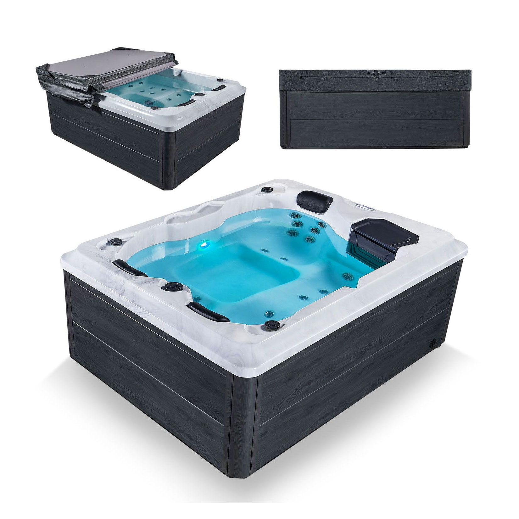 Artsauna Outdoor Whirlpool Oasis - Massaged&uuml;sen, LED Licht, Filter, Abdeckung & Heizung - Bild 1
