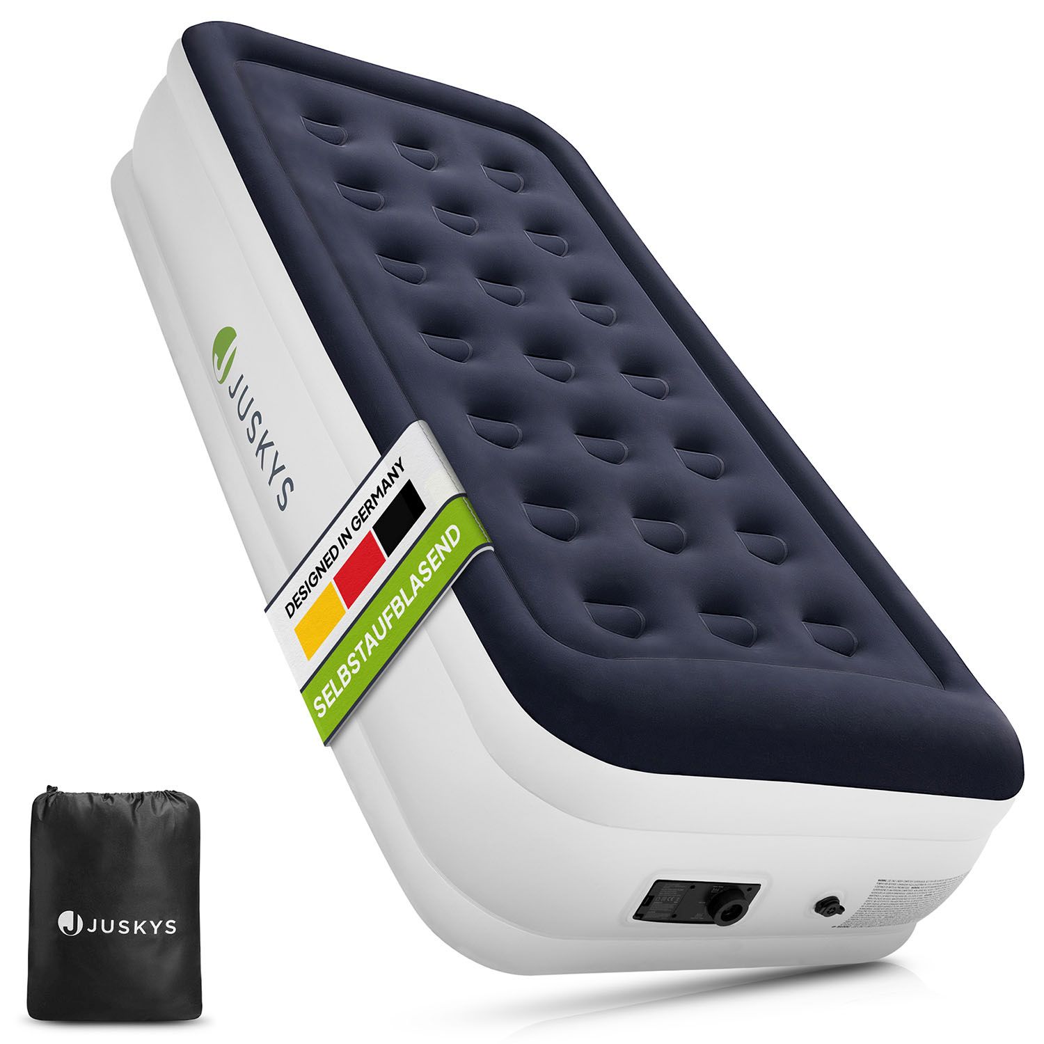 Juskys Luftmatratze Sapri M in Blau-Wei&szlig; - 1 Personen Luftbett selbstaufblasend - integrierter Pumpe - Bild 1