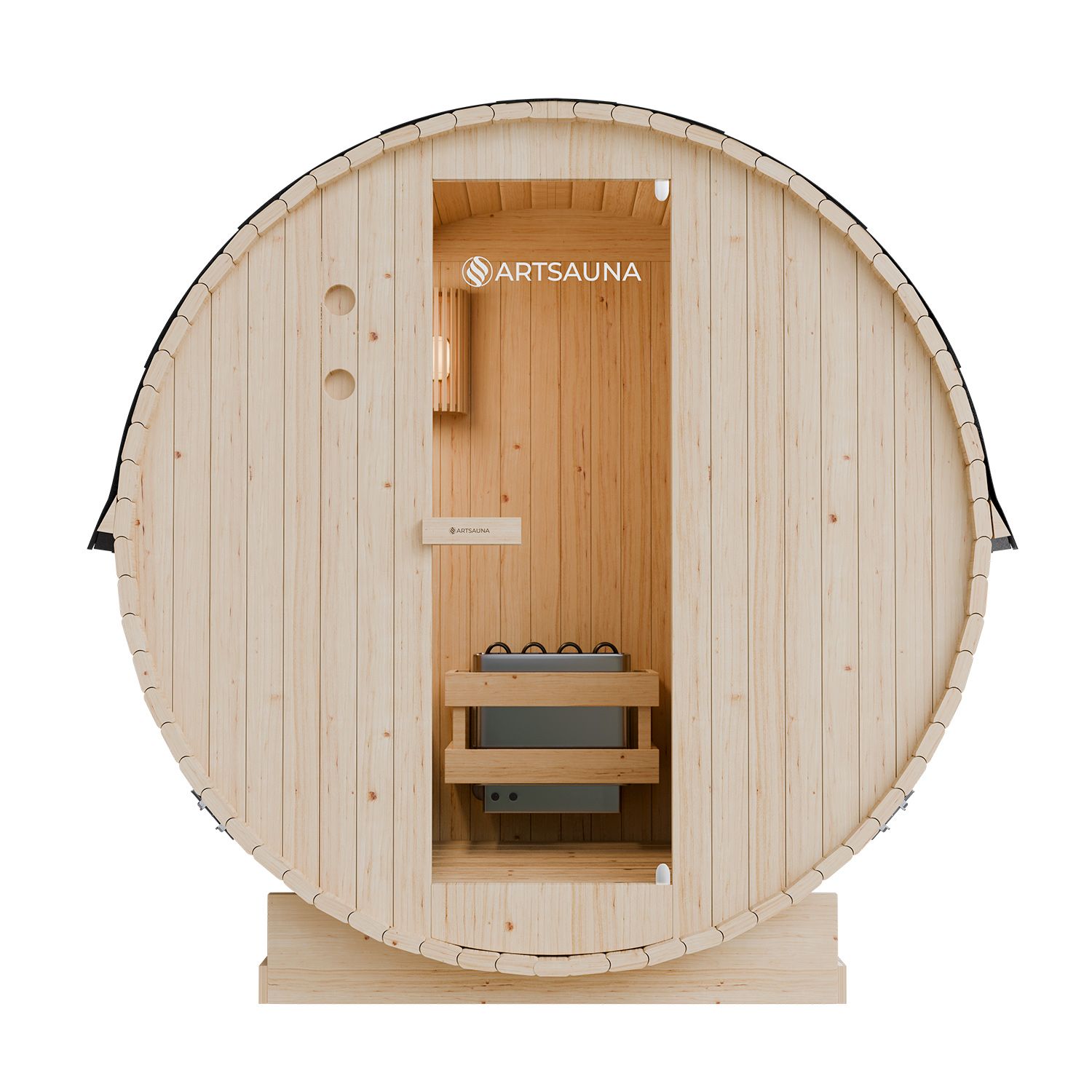 Artsauna Fasssauna Spitzbergen 120 - 2 Personen, 3,6 kW Ofen, Zubeh&ouml;r - Fichtenholz Sauna - Bild 1