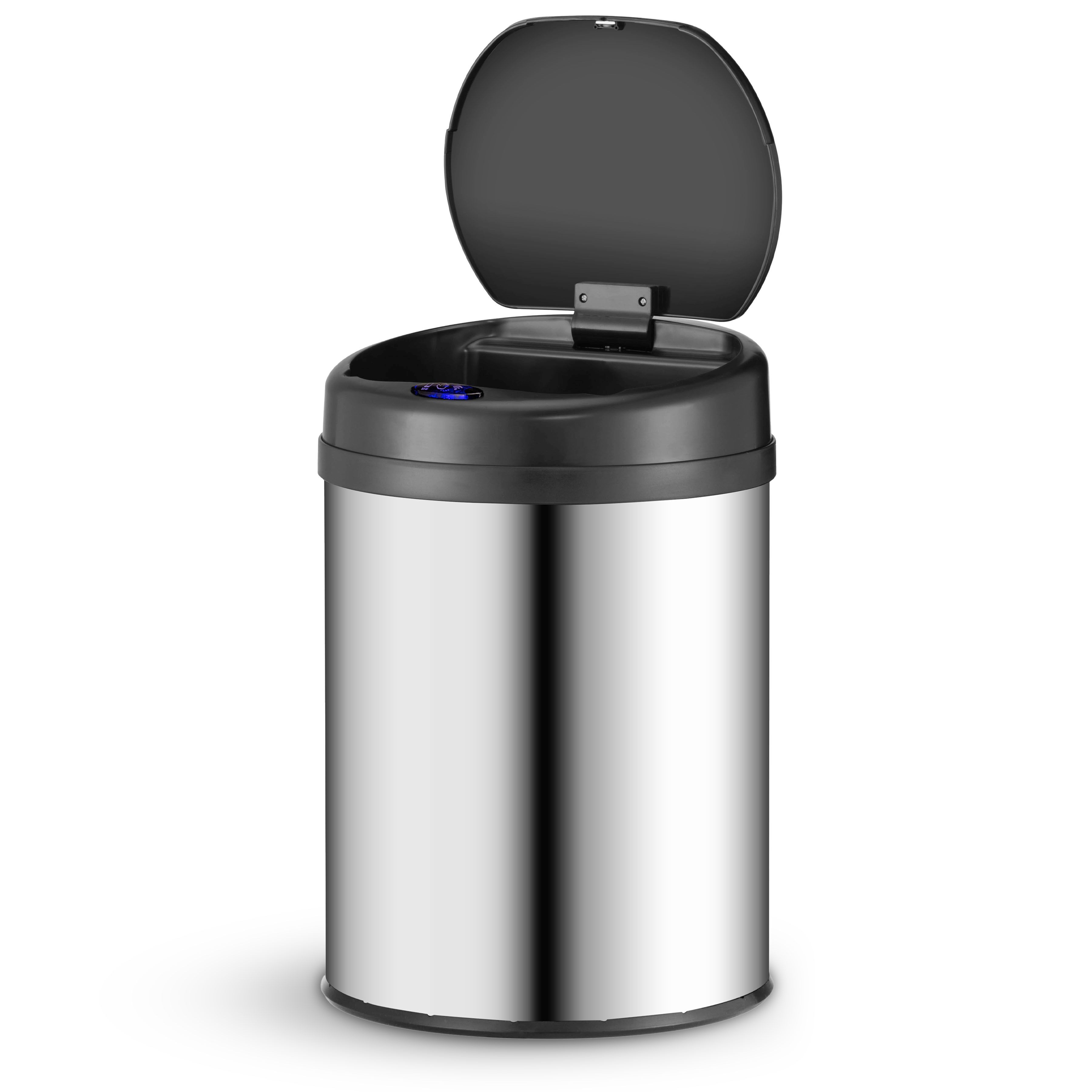 Juskys Automatik M&uuml;lleimer mit Sensor 30L - Abfalleimer mit elektrischem Deckel f&uuml;r K&uuml;che - Silber - Bild 1