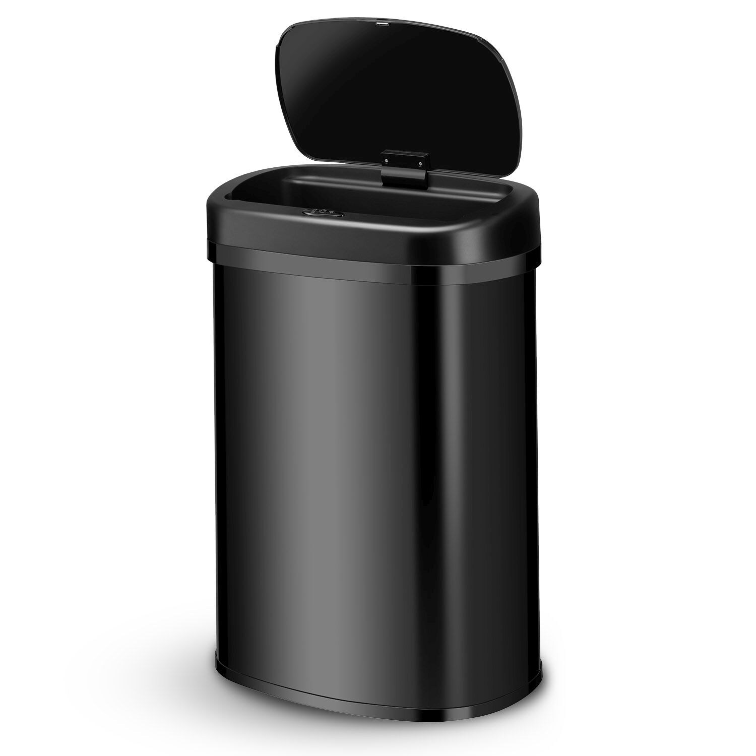 Juskys Automatik Mülleimer mit Sensor 50L – Abfalleimer mit elektrischem Deckel rechteckig – Schwarz | 04260565529781
