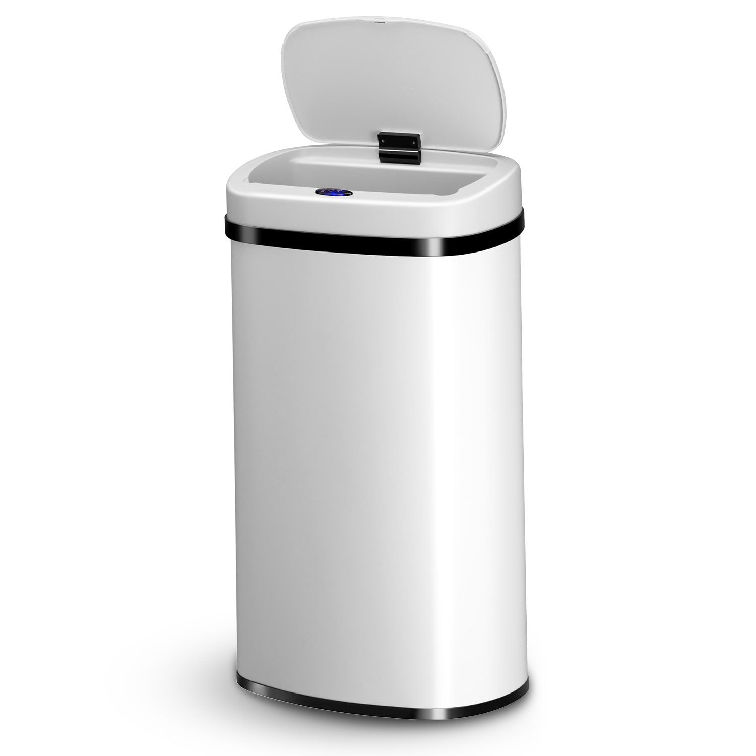 Juskys Automatik M&uuml;lleimer mit Sensor 60L - Abfalleimer mit elektrischem Deckel rechteckig - Wei&szlig; - Bild 1