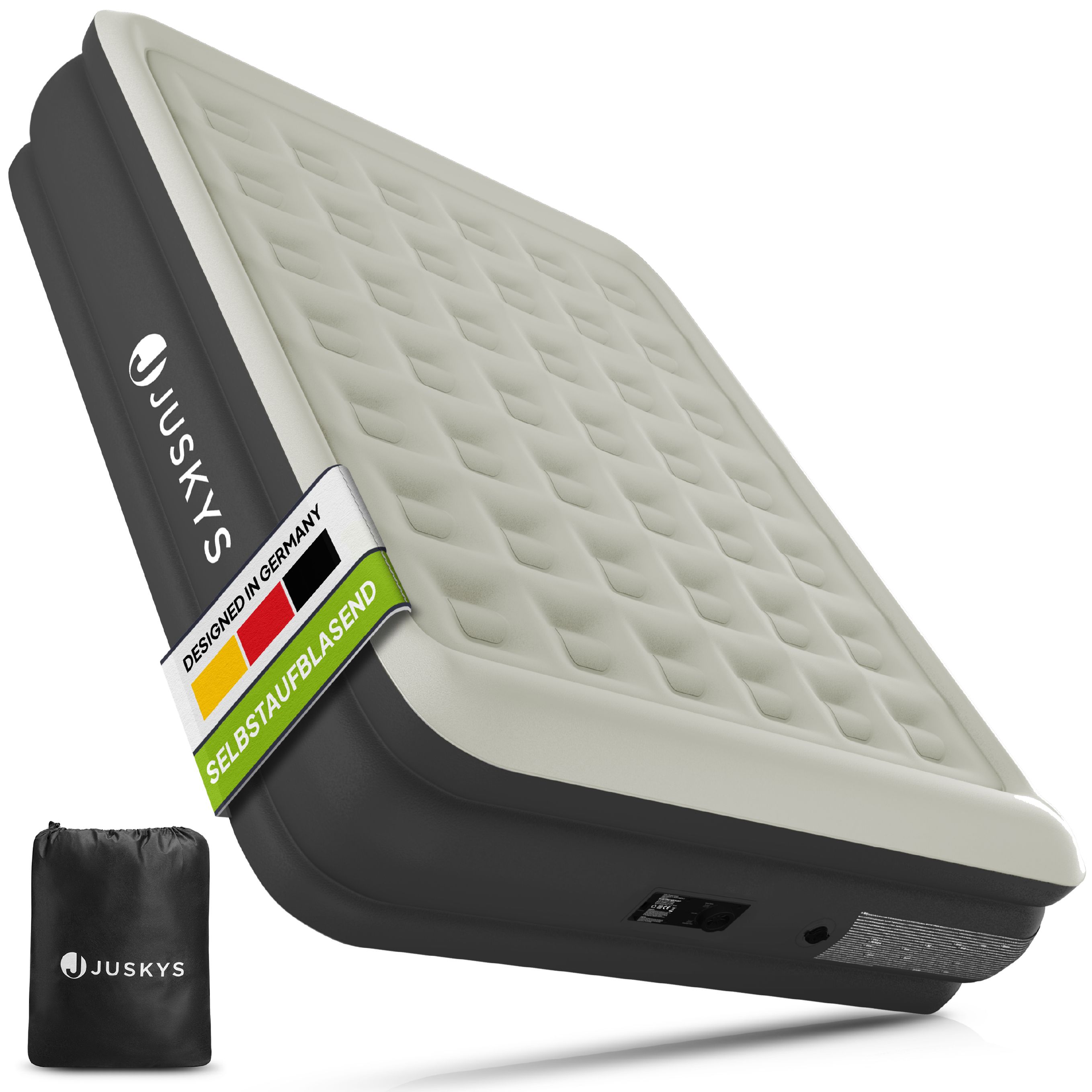 Juskys Luftmatratze Sapri L in Grau / Anthrazit - 2 Personen Luftbett selbstaufblasend - integrierter Pumpe - Bild 1