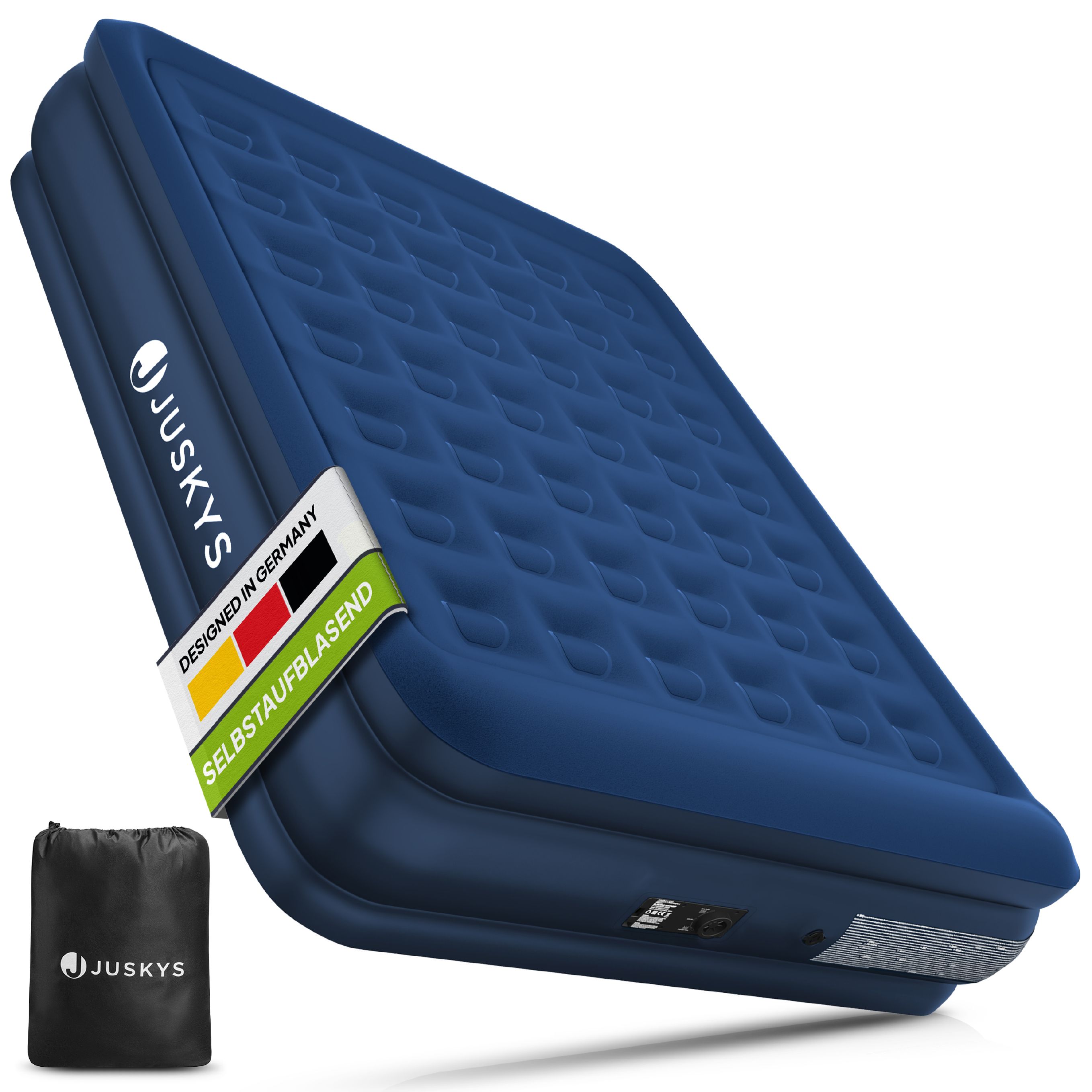 Juskys Luftmatratze Sapri L in Blau - 2 Personen Luftbett selbstaufblasend - integrierter Pumpe - Bild 1