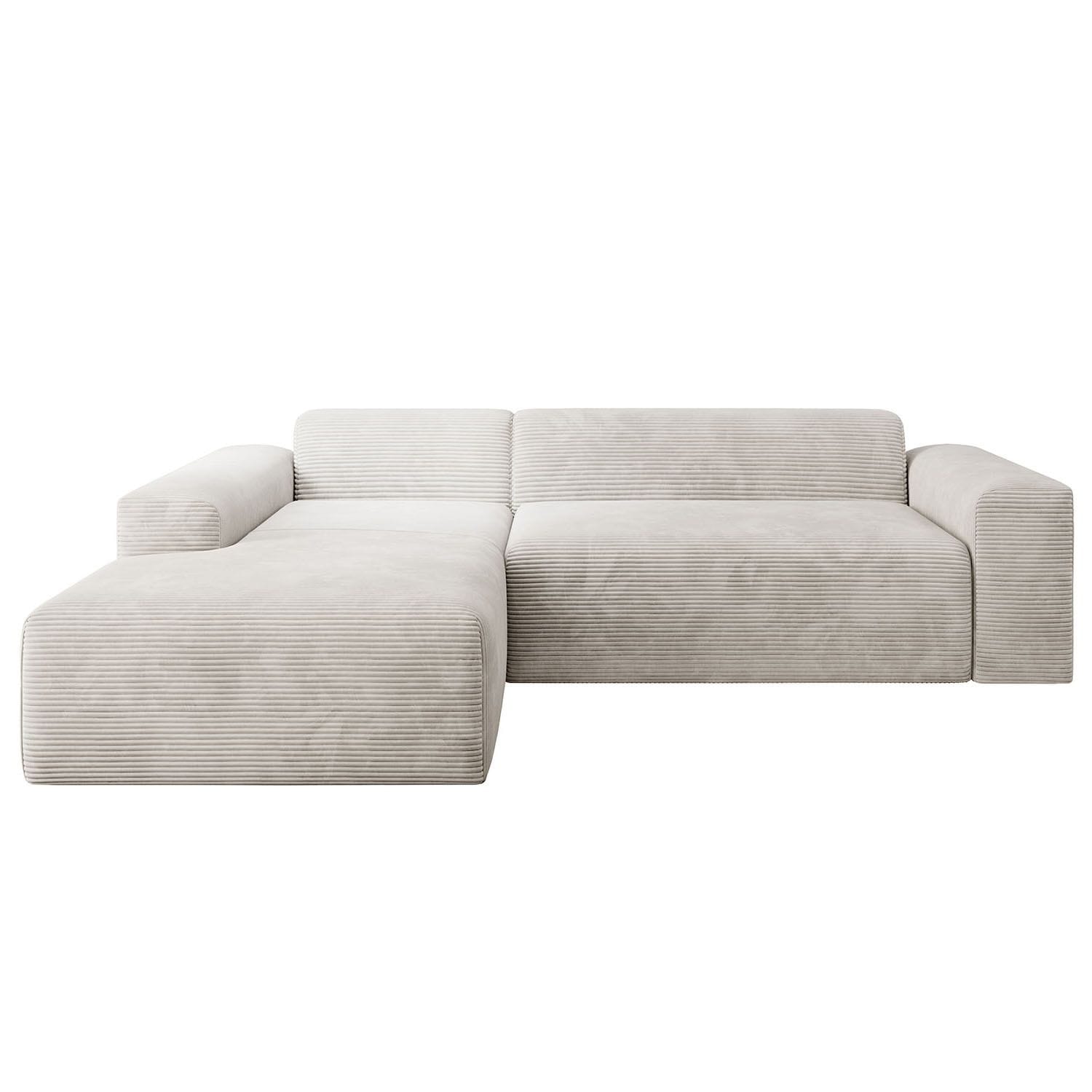 Juskys Sofa Vals Links mit POSO Stoff - Ecksofa Couch Wohnzimmer modern Sitzfl&auml;che - Beige - Bild 1