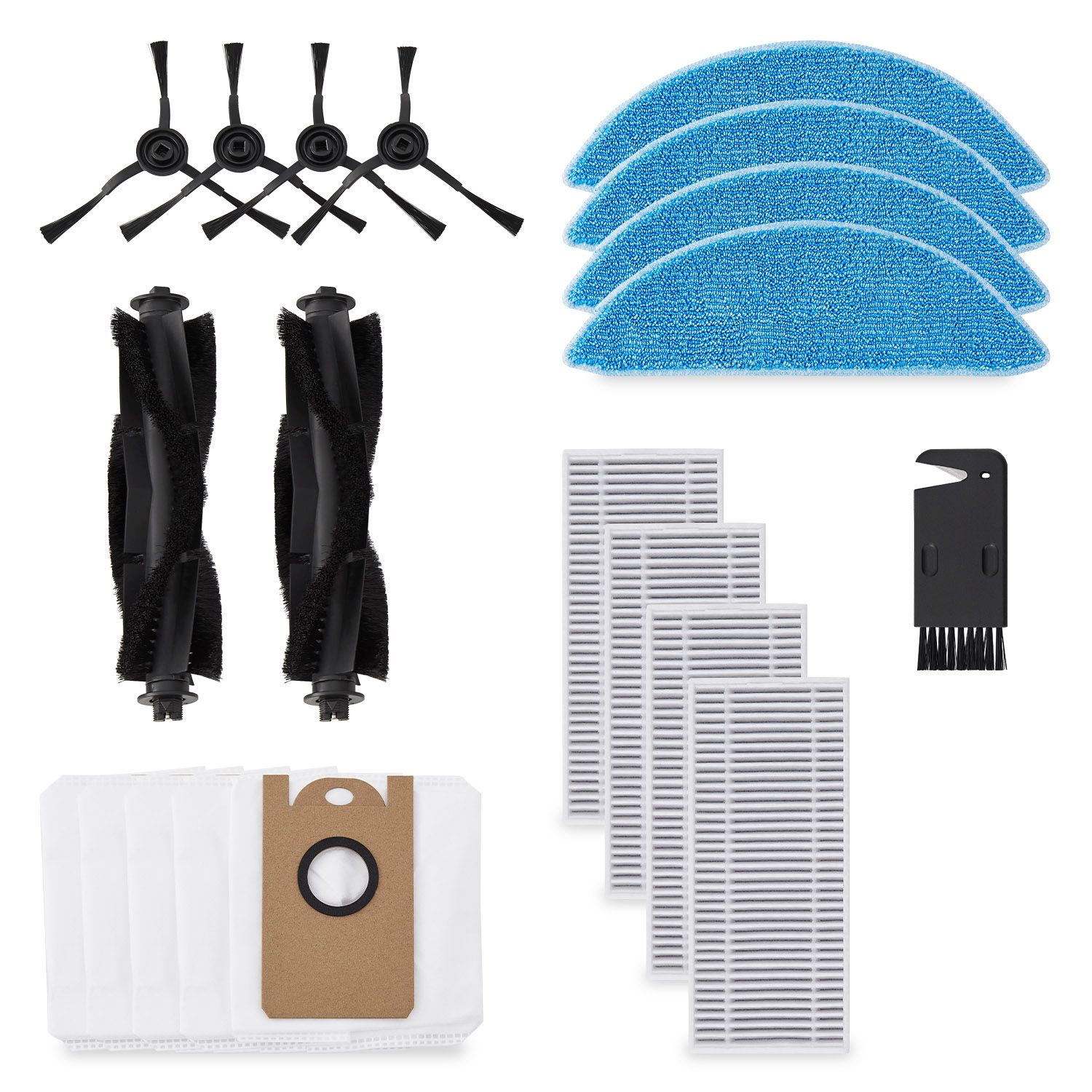 Juskys Saugroboter Zubeh&ouml;rset EcoTrek M300 - B&uuml;rsten, HEPA-Filter, Wischt&uuml;cher, Staubbeutel & mehr - Bild 1