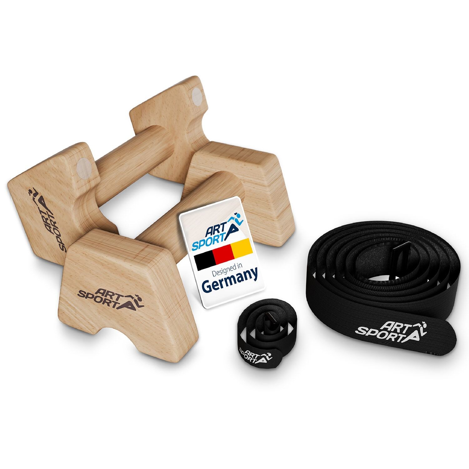 ArtSport Liegest&uuml;tzgriffe aus Holz M - Calisthenics, Parallettes, Liegest&uuml;tz Barren, Indoor, Outdoor - Bild 1