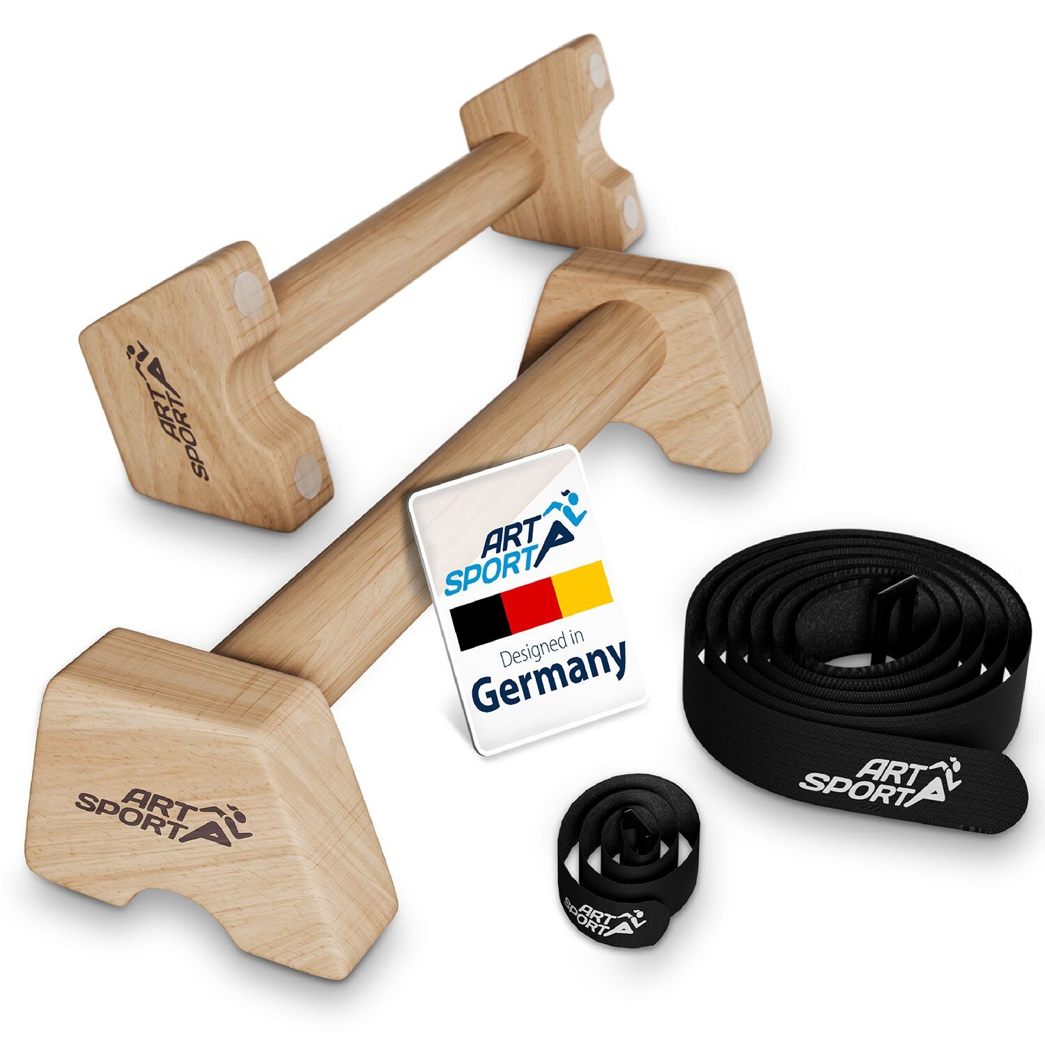 ArtSport Liegest&uuml;tzgriffe aus Holz L - Calisthenics, Parallettes, Liegest&uuml;tz Barren, Indoor, Outdoor - Bild 1
