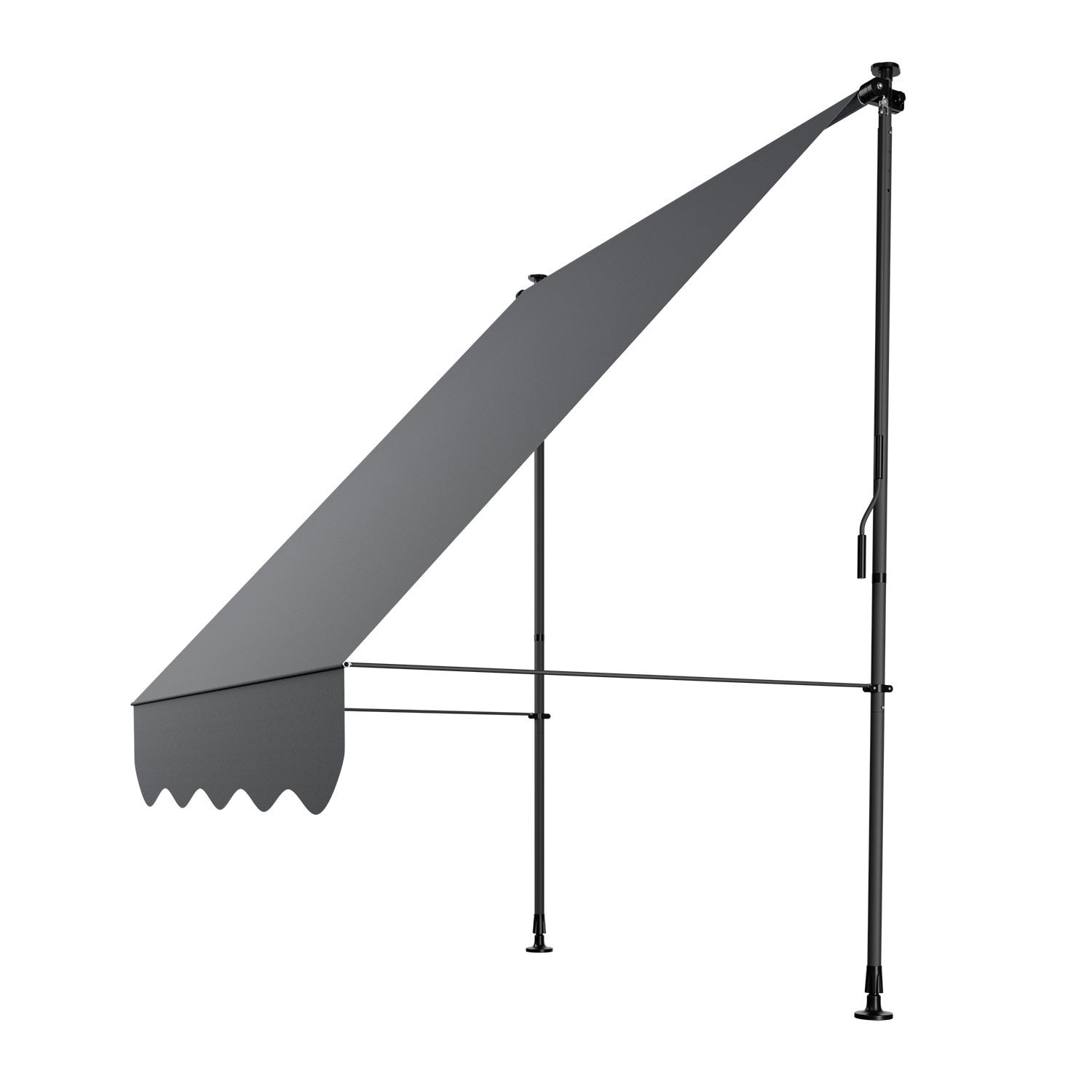 Juskys Klemmmarkise Kapstadt 150x120 cm - H&ouml;henverstellbar, ohne Bohren, wasserabweisend - Grau - Bild 1