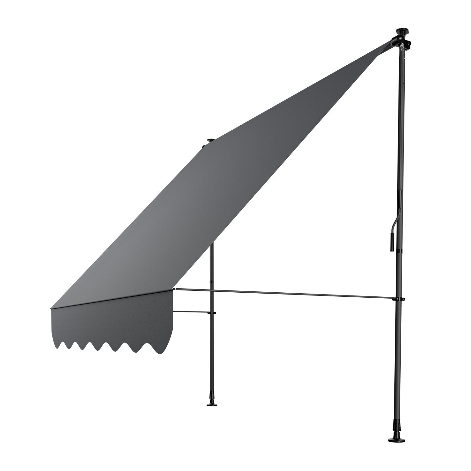 Juskys Klemmmarkise Kapstadt 200x120 cm - H&ouml;henverstellbar, ohne Bohren, wasserabweisend - Grau - Bild 1