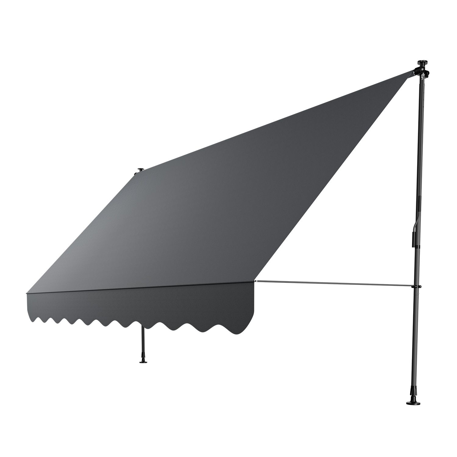 Juskys Klemmmarkise Kapstadt 350x120 cm - H&ouml;henverstellbar, ohne Bohren, wasserabweisend - Grau - Bild 1