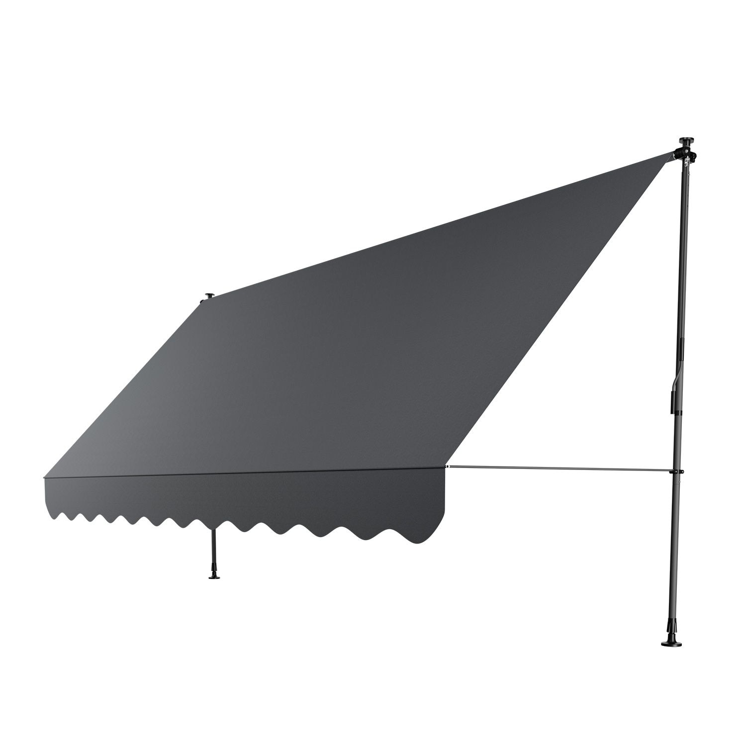 Juskys Klemmmarkise Kapstadt 400x120 cm - H&ouml;henverstellbar, ohne Bohren, wasserabweisend - Grau - Bild 1