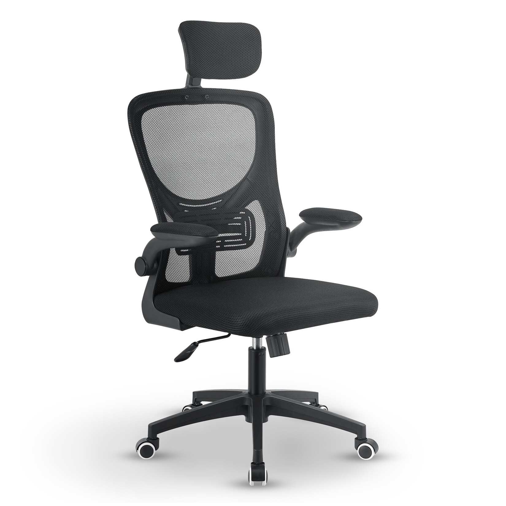 Juskys Bürostuhl Baltimore mit Rollen & Armlehne – Schreibtischstuhl ergonomisch – Stuhl – Schwarz | 04262437184210