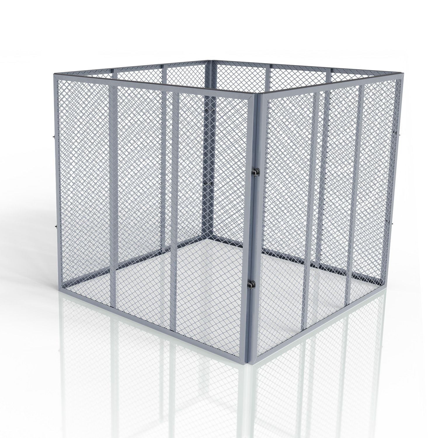 Juskys Komposter 450 L aus Stahl, witterungsbest&auml;ndig, mit Bel&uuml;ftung & Stecksystem &ndash; Silber - Bild 1