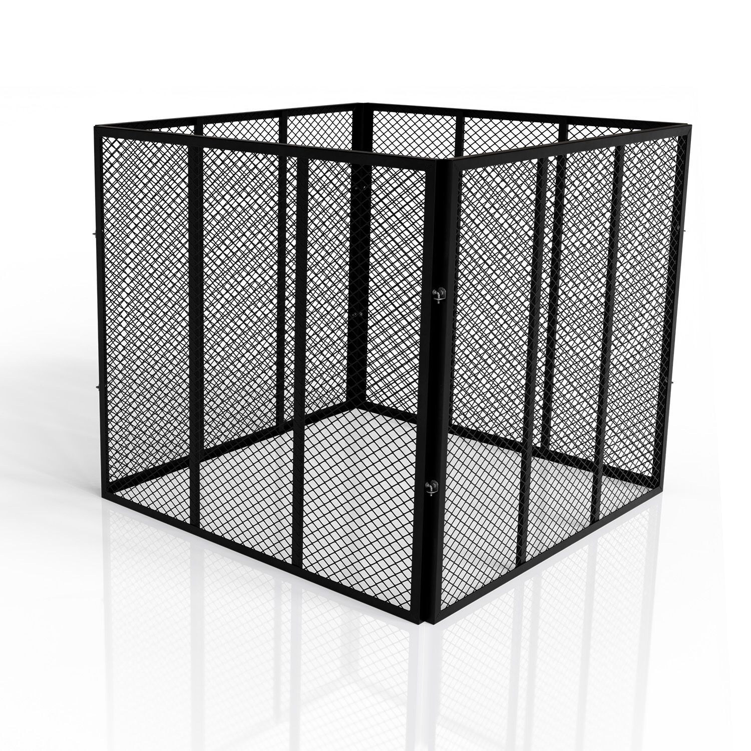 Juskys Komposter 800 L aus Stahl, witterungsbeständig, mit Belüftung & Stecksystem – Schwarz | 04262437185903