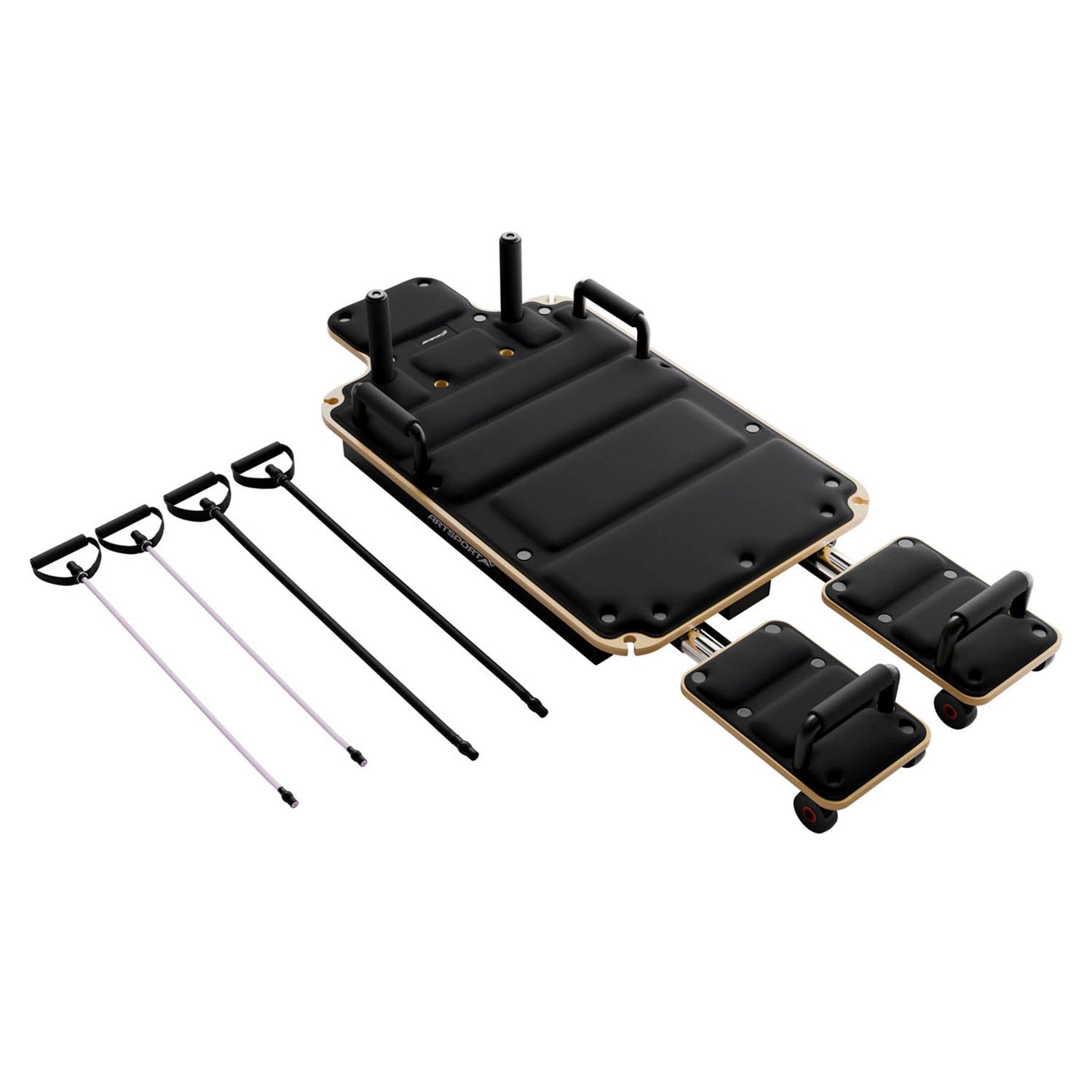 ARTSPORT&reg; Pilates Board Movea Schwarz - Mini Reformer mit 6 Trainingsb&auml;ndern, Ganzk&ouml;rper-Fitnessger&auml;t, inkl. 52 x Trainingsvideos - Bild 1