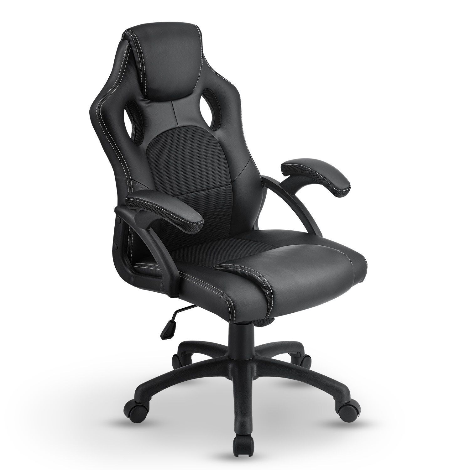 Juskys Racing Schreibtischstuhl Montreal ergonomisch Bürostuhl PC Gaming Stuhl – schwarz