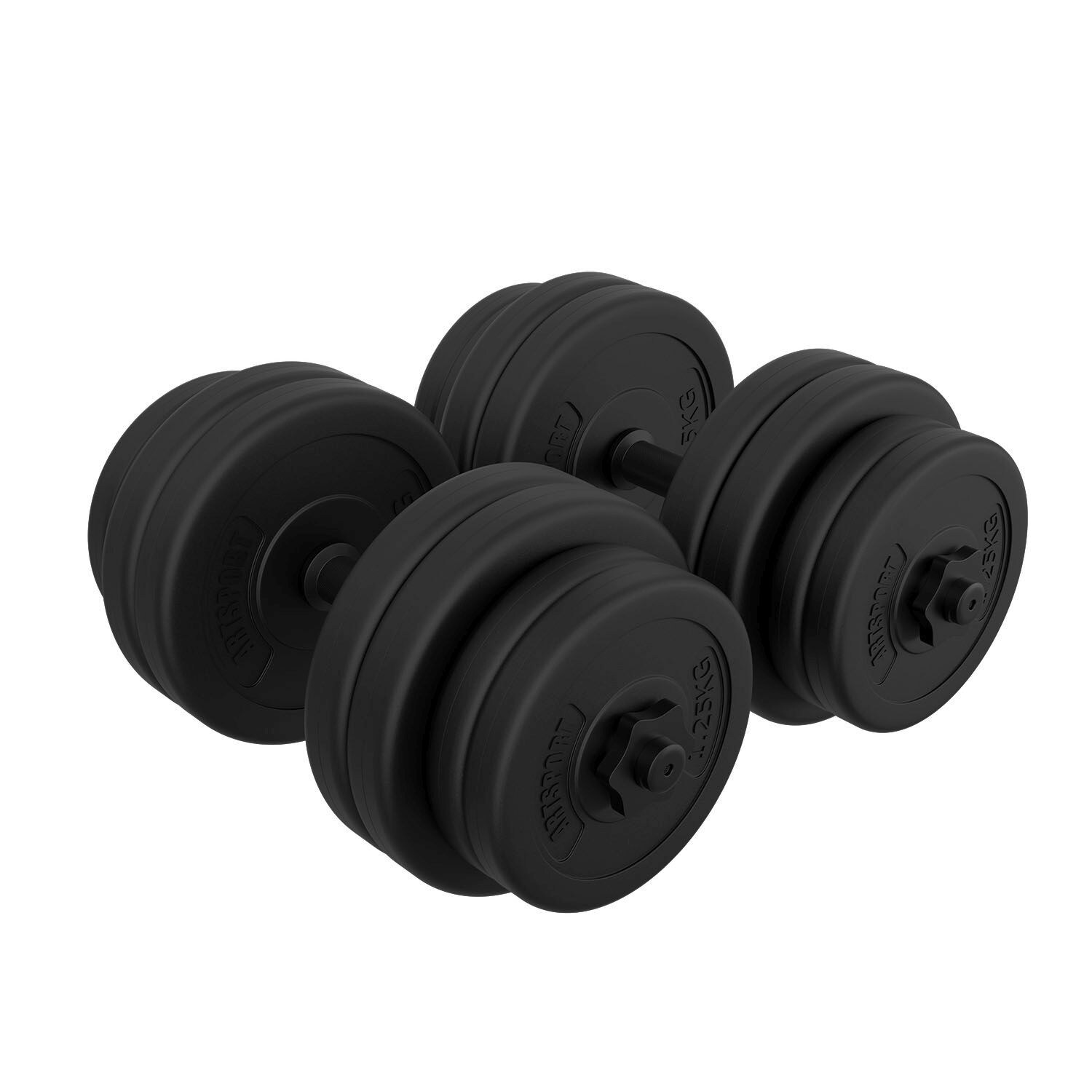 Artsport 2er Hantelset 30kg – Kurzhantel Set mit 2 Kurzhanteln, 16 Gewichte – Rutschfeste Griffe | 04260304763841