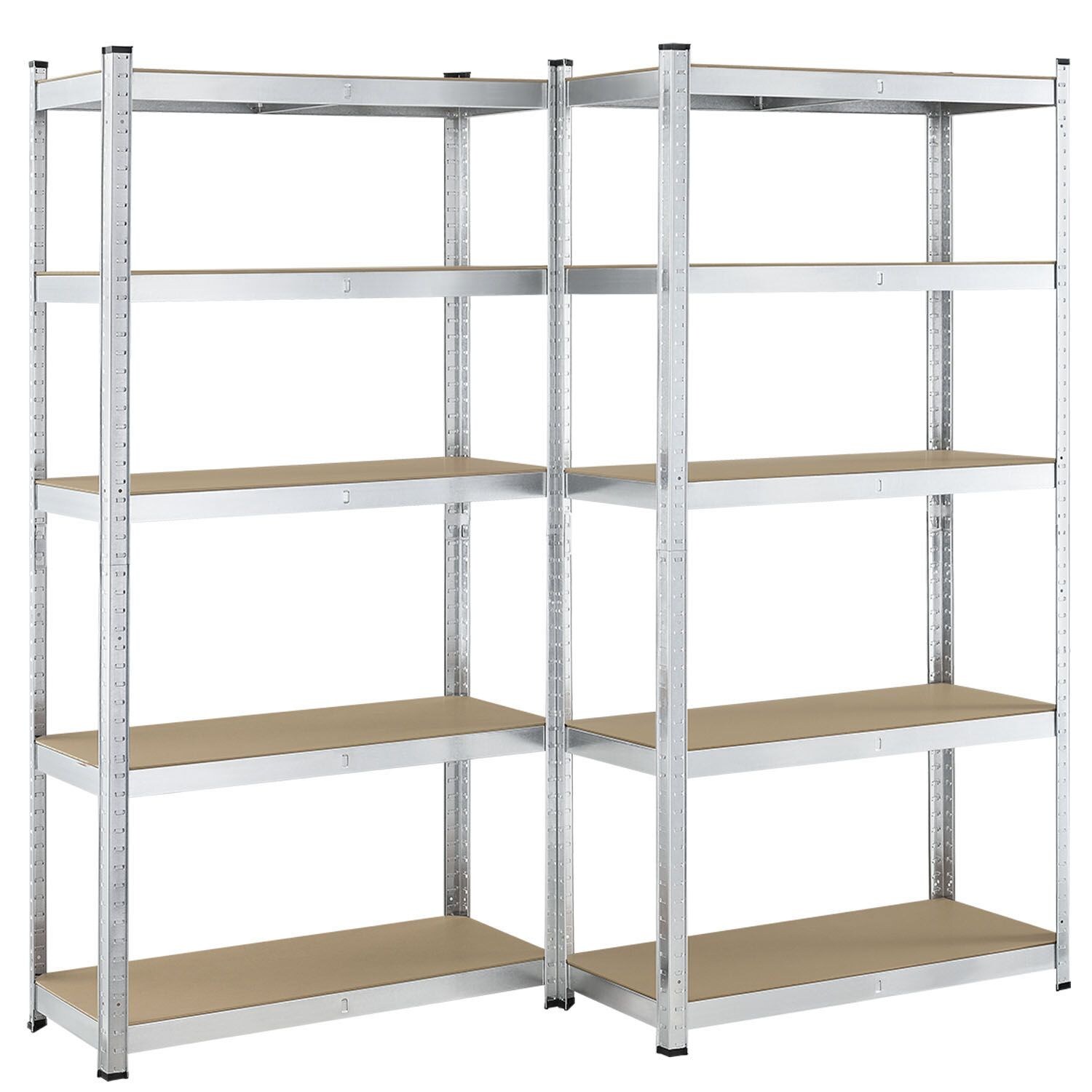 Juskys Lagerregal Basic 2er Set 180x90x40 cm – Metall Schwerlastregal, 10 Böden, 1750 kg, verzinkt | 04260304765036