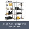 Juskys Lagerregal Basic 2er Set 180x90x40 cm – Metall Schwerlastregal, 10 Böden, 1750 kg, verzinkt - Bild 3