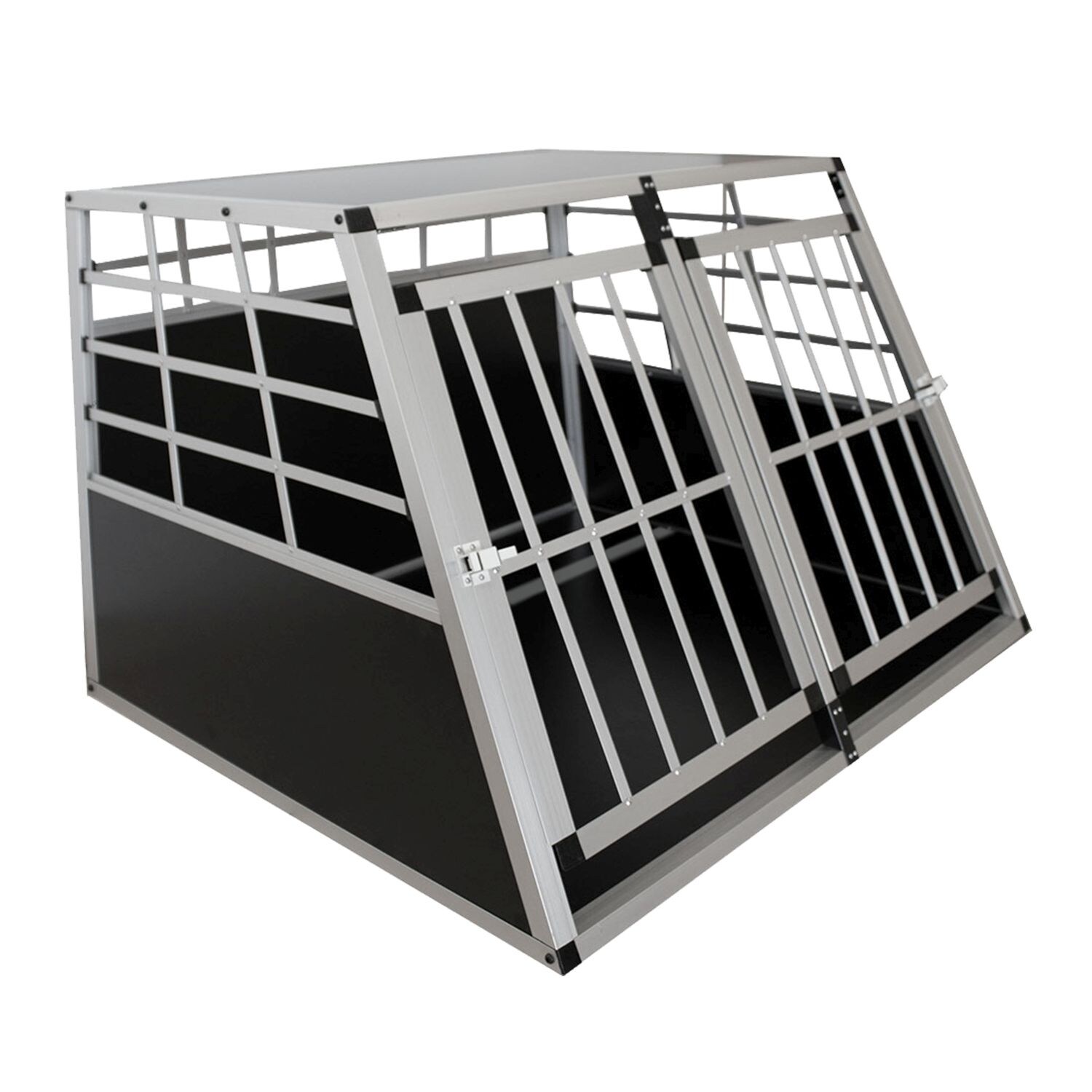 Juskys Alu Hundetransportbox XL – 96×90×71 cm verschließbar & pflegeleicht – Hundebox für Hunde | 04260304765616