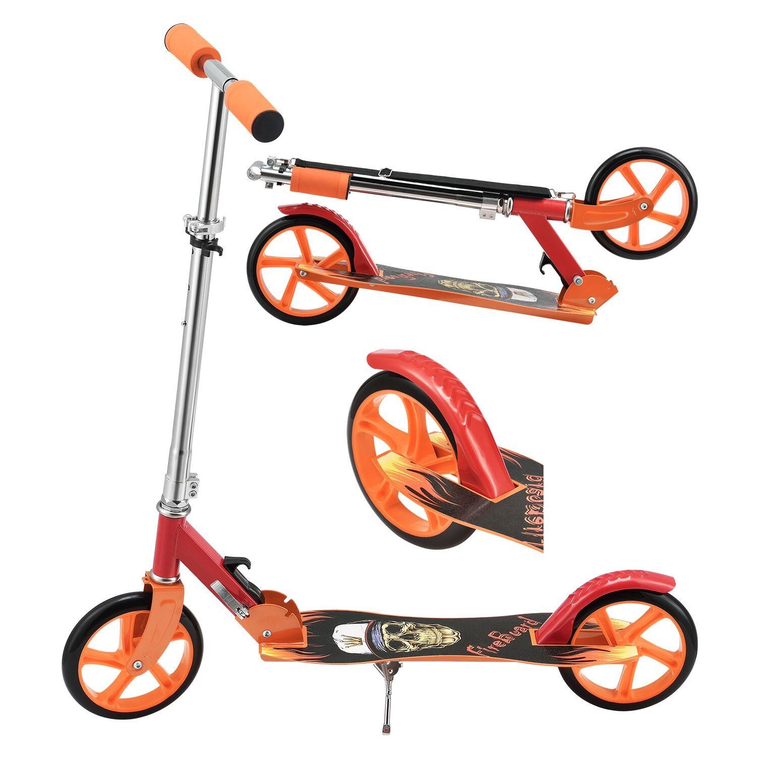 ArtSport Scooter Cityroller Fire Big Wheel 205 mm R&auml;der klappbar h&ouml;henverstellbar &ndash; ab 3 Jahre - Bild 1