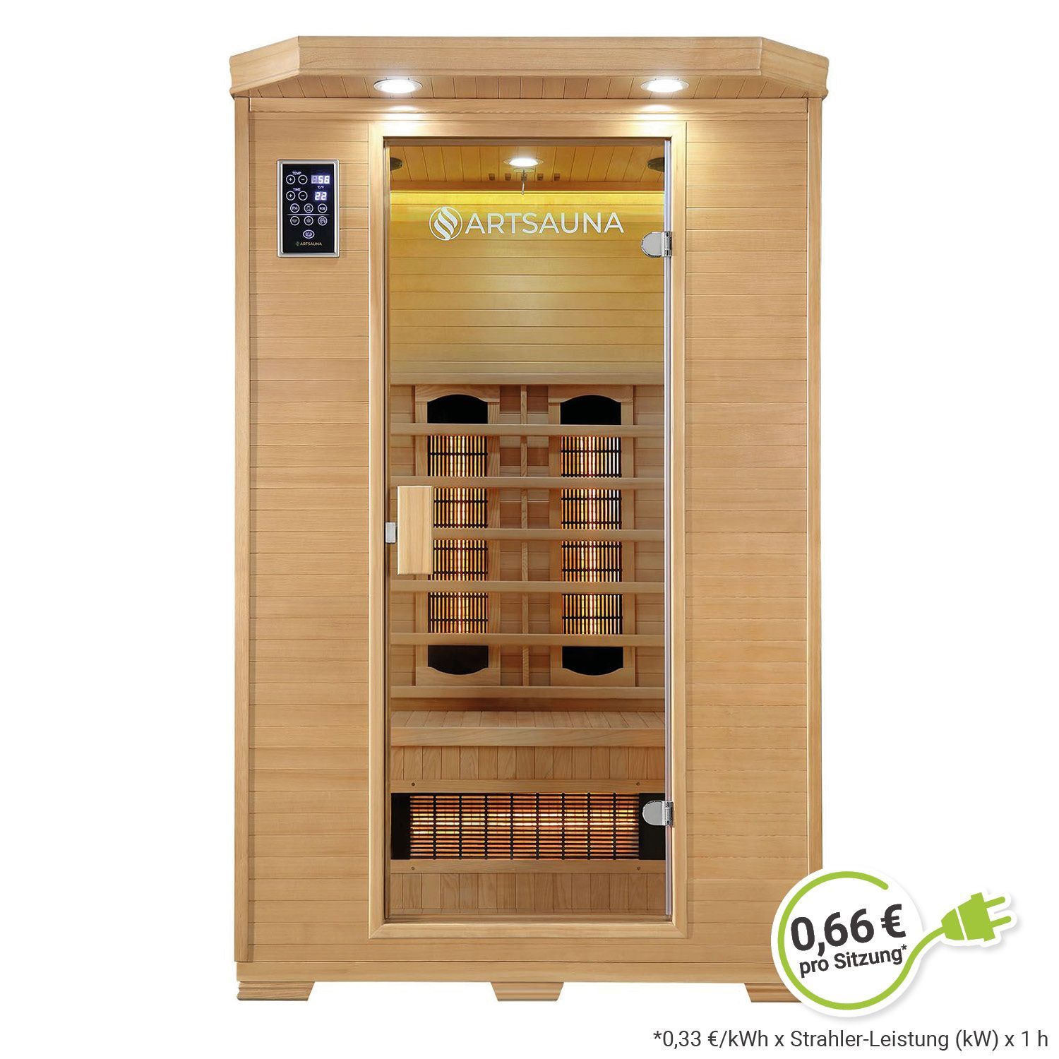 Artsauna Infrarotkabine W&auml;rmekabine Oslo mit Vollspektrumstrahlern & Hemlockholz - Bild 1