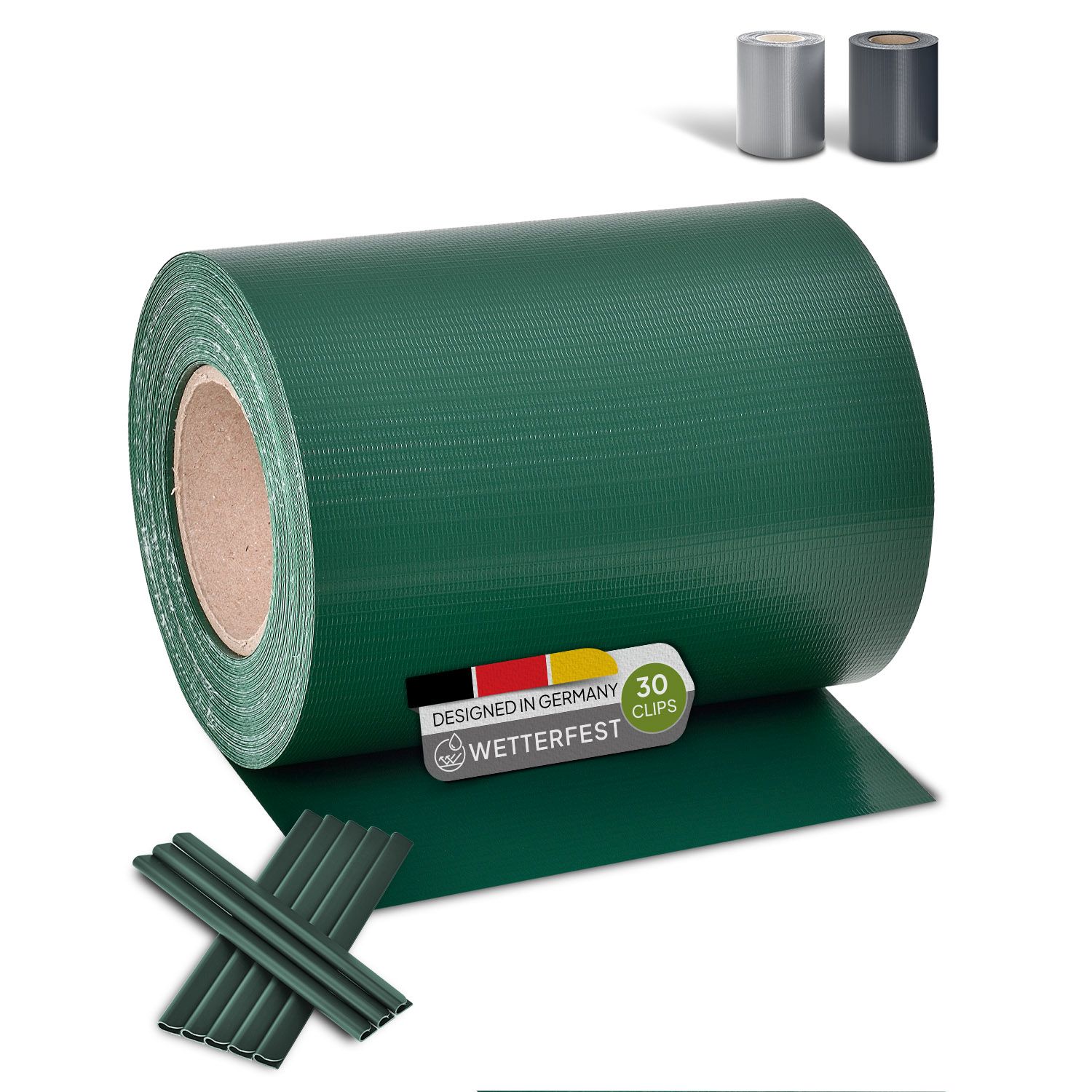 Juskys PVC Sichtschutzstreifen Doppelstabmatten Zaun - 35m x 19 cm gr&uuml;n Zaunfolie Sichtschutz - Bild 1