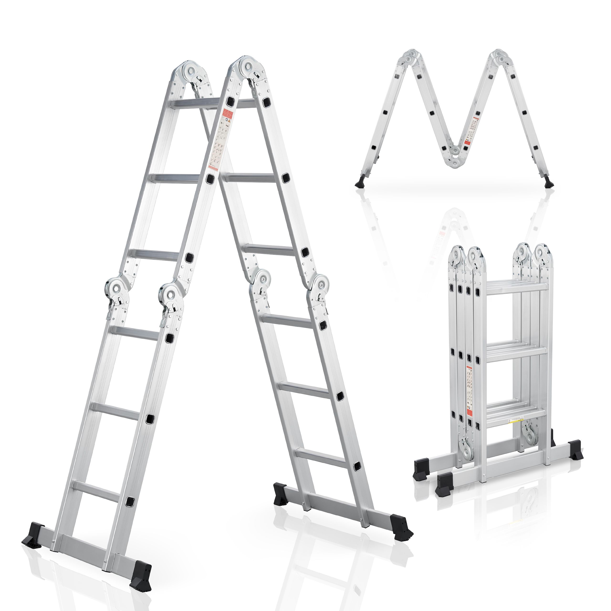 Juskys Aluminium Multifunktionsleiter 3,6m Tragf&auml;higkeit bis 150 kg - Bild 1