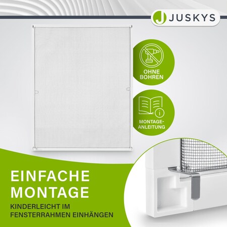 Juskys Fliegengitter mit Alu-Rahmen 130 x 150 cm für Fenster zum Einhängen  UV-beständig in Weiß online kaufen bei Netto